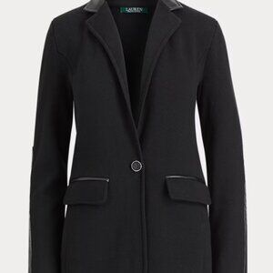 Black Lauren Ralph Lauren combed cotton blend blazer